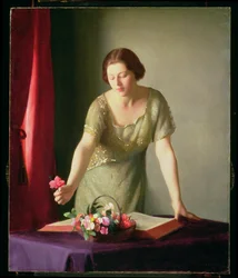 Fille arrangeant des fleurs, 1922